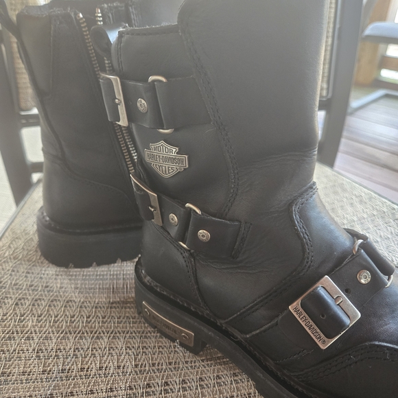 Harley-Davidson Black Buckle Leather Boots - Picture 16 of 16